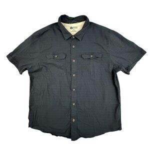 Sierra Designs Shirt Mens 2XL Navy Blue Short Sleeve Button Up Ripstop Outdoor